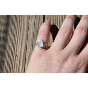 Engagement ring Moonstone sterling silver ring American made